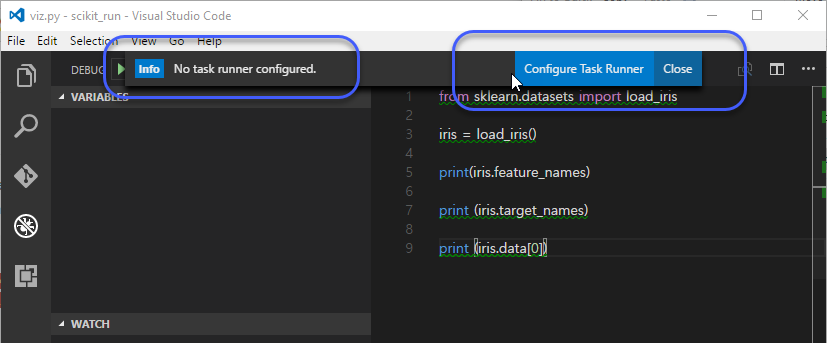 visual studio code debug no task runner configured
