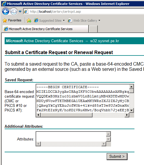 The Request Contains No Certificate Template Information